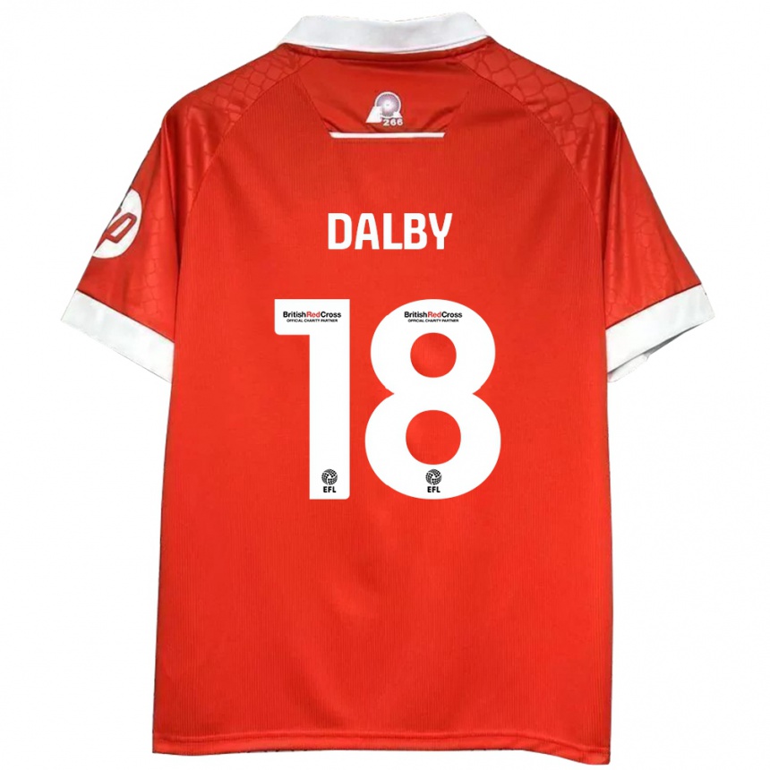 Gyermek Labdarúgás Sam Dalby #18 Piros Fehér Hazai Jersey 2024/25 Mez Póló Ing