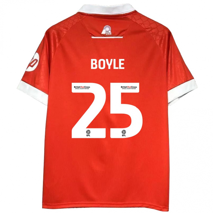 Gyermek Labdarúgás Will Boyle #25 Piros Fehér Hazai Jersey 2024/25 Mez Póló Ing