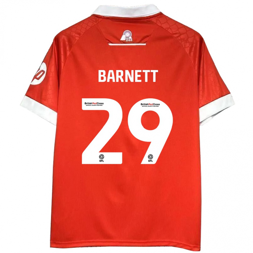 Gyermek Labdarúgás Ryan Barnett #29 Piros Fehér Hazai Jersey 2024/25 Mez Póló Ing