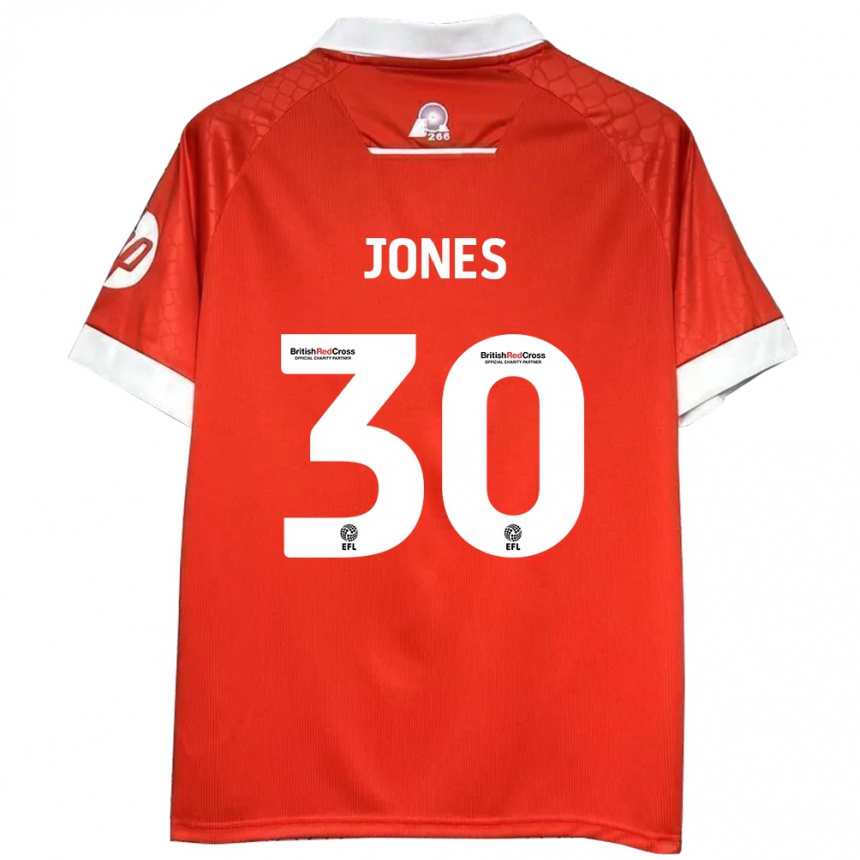 Gyermek Labdarúgás James Jones #30 Piros Fehér Hazai Jersey 2024/25 Mez Póló Ing