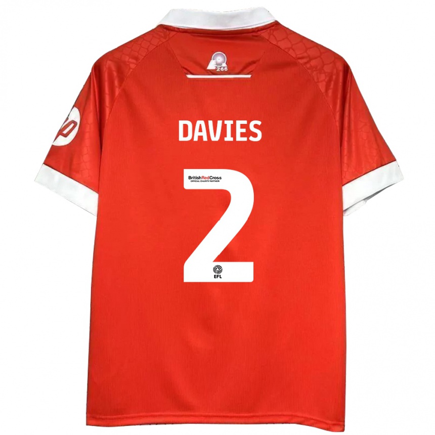 Gyermek Labdarúgás Phoebe Davies #2 Piros Fehér Hazai Jersey 2024/25 Mez Póló Ing