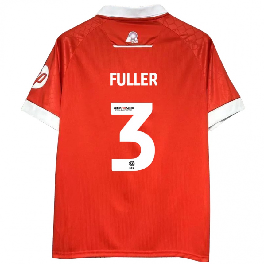 Gyermek Labdarúgás Olivia Fuller #3 Piros Fehér Hazai Jersey 2024/25 Mez Póló Ing