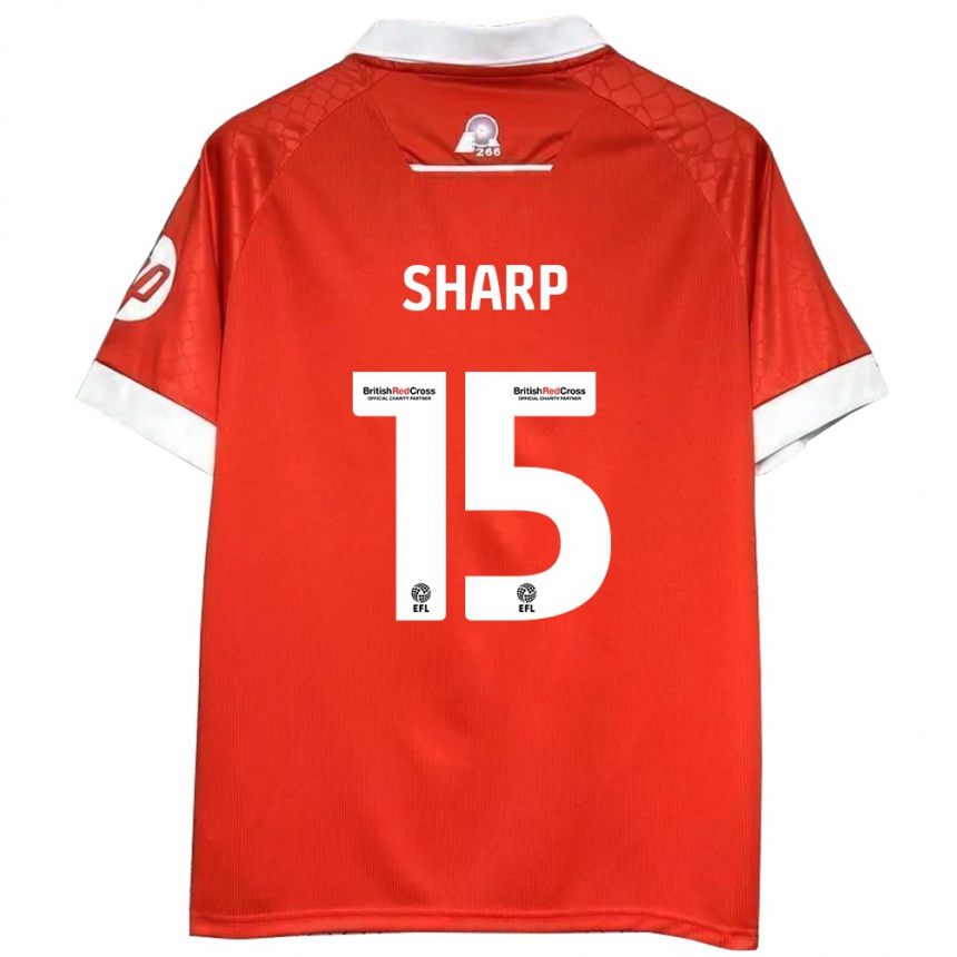 Gyermek Labdarúgás Katie Sharp #15 Piros Fehér Hazai Jersey 2024/25 Mez Póló Ing