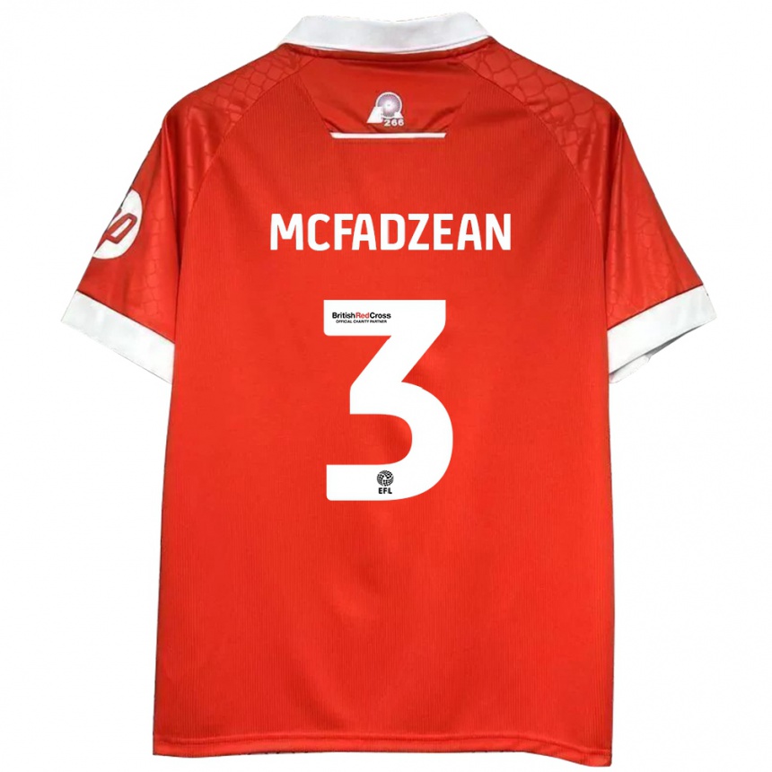 Gyermek Labdarúgás Callum Mcfadzean #3 Piros Fehér Hazai Jersey 2024/25 Mez Póló Ing