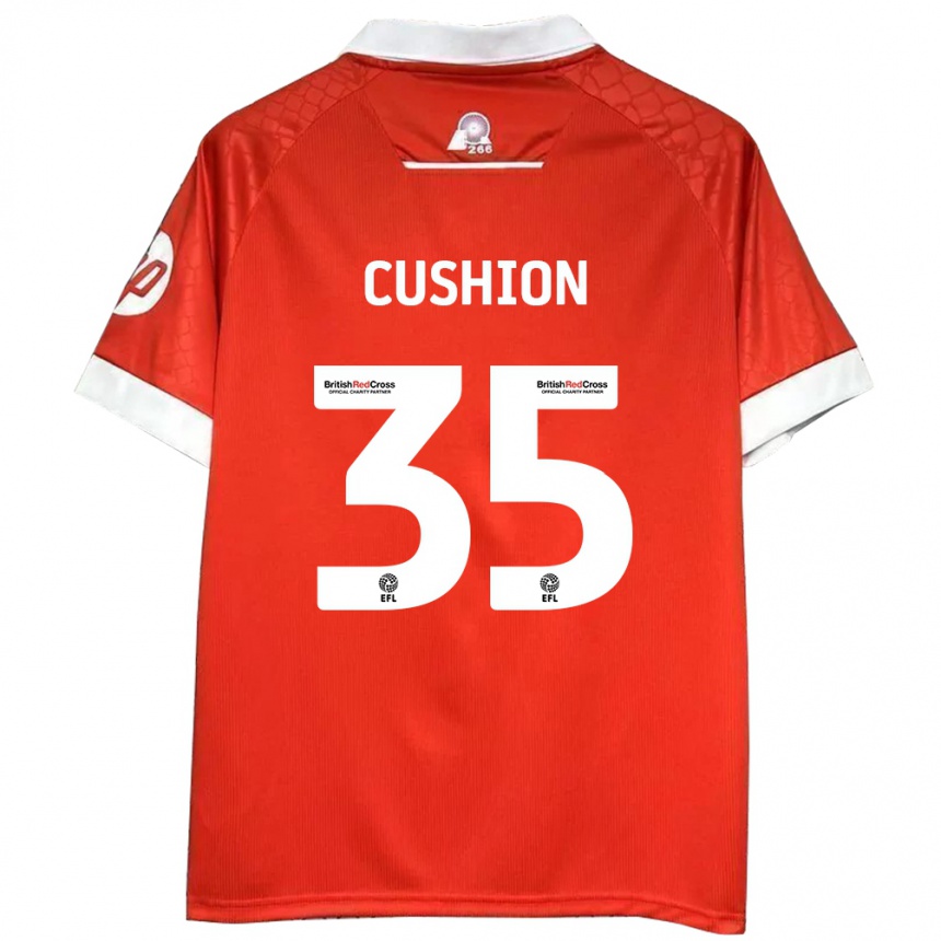 Gyermek Labdarúgás Owen Cushion #35 Piros Fehér Hazai Jersey 2024/25 Mez Póló Ing