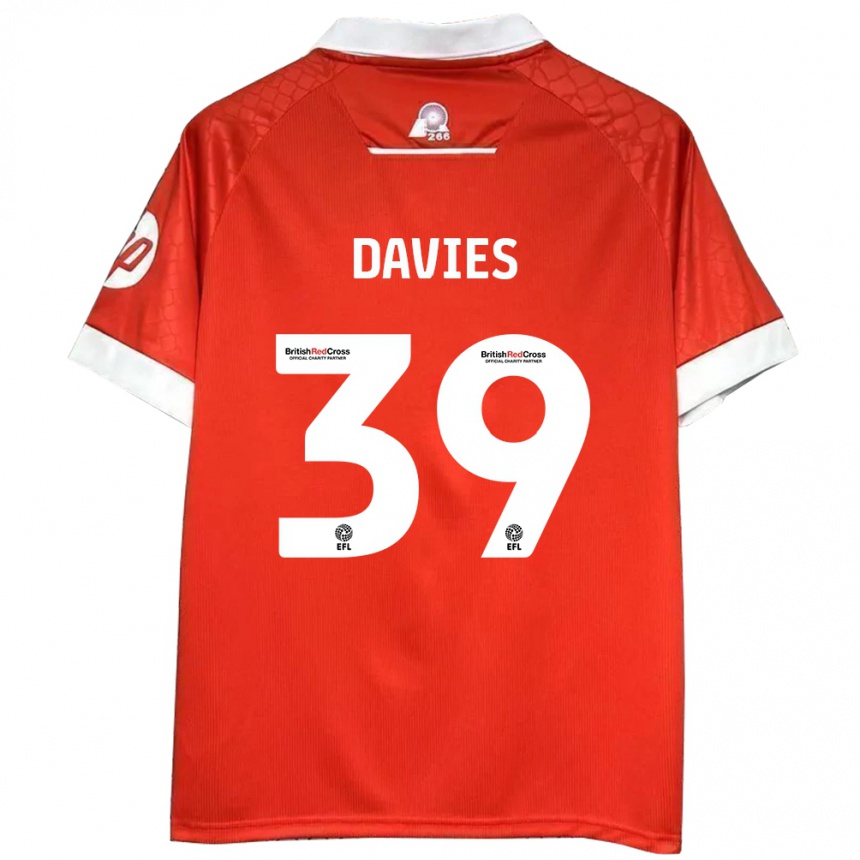 Gyermek Labdarúgás Daniel Davies #39 Piros Fehér Hazai Jersey 2024/25 Mez Póló Ing