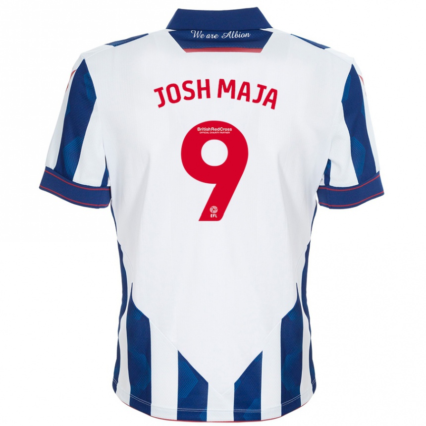 Gyermek Labdarúgás Josh Maja #9 Fehér Sötétkék Hazai Jersey 2024/25 Mez Póló Ing