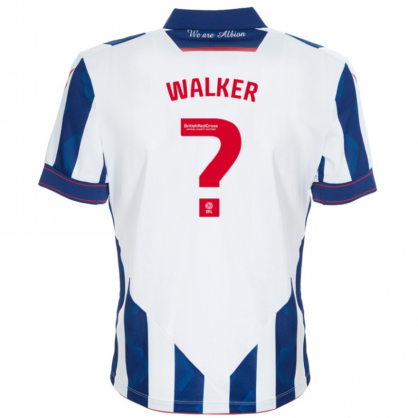 Gyermek Labdarúgás Adriel Walker #0 Fehér Sötétkék Hazai Jersey 2024/25 Mez Póló Ing