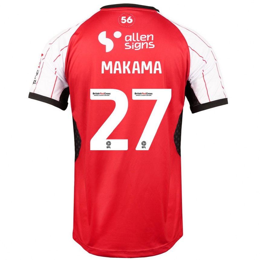 Gyermek Labdarúgás Jovon Makama #27 Fehér Hazai Jersey 2024/25 Mez Póló Ing