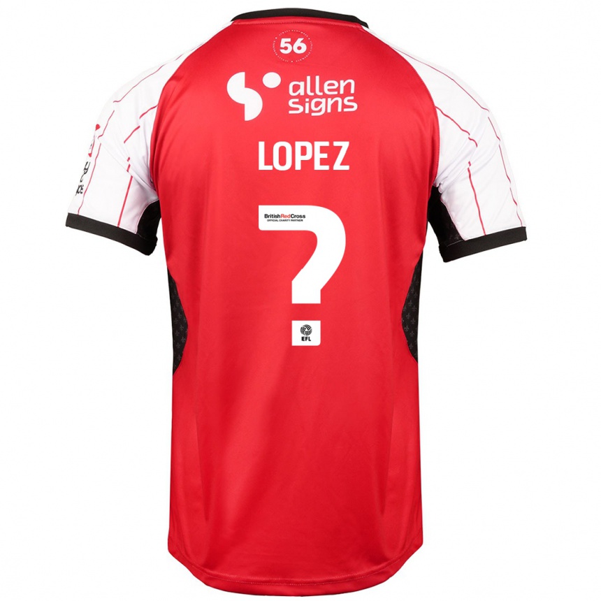 Gyermek Labdarúgás Jersey Lopez #0 Fehér Hazai Jersey 2024/25 Mez Póló Ing