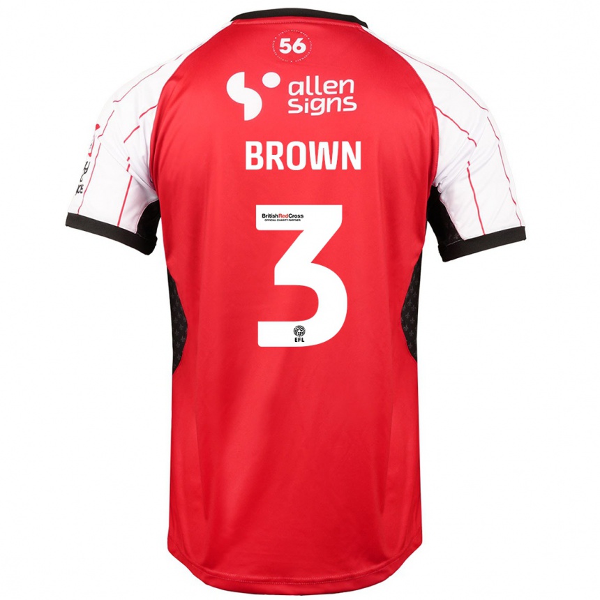 Gyermek Labdarúgás Jaden Brown #3 Fehér Hazai Jersey 2024/25 Mez Póló Ing