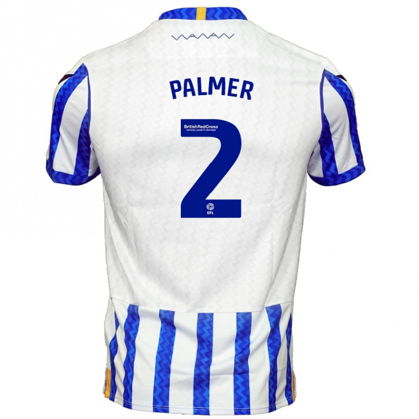 Gyermek Labdarúgás Liam Palmer #2 Kék Fehér Hazai Jersey 2024/25 Mez Póló Ing