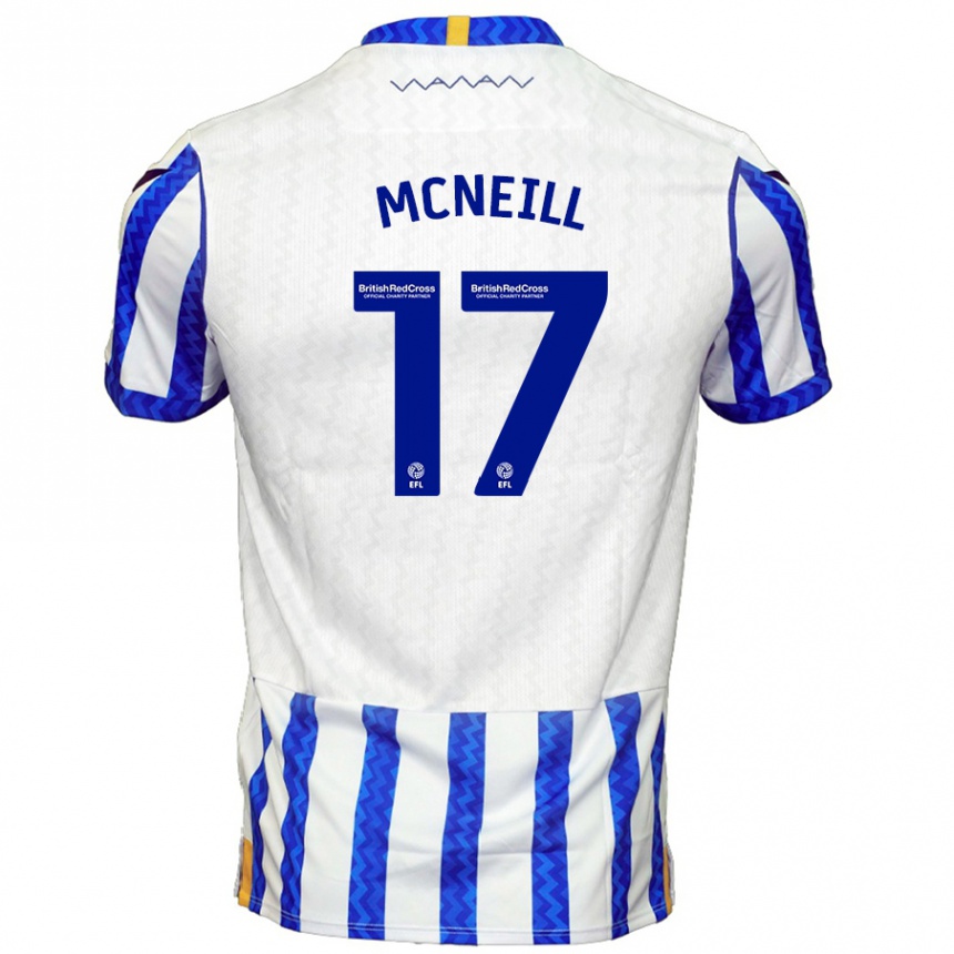 Gyermek Labdarúgás Charlie Mcneill #17 Kék Fehér Hazai Jersey 2024/25 Mez Póló Ing