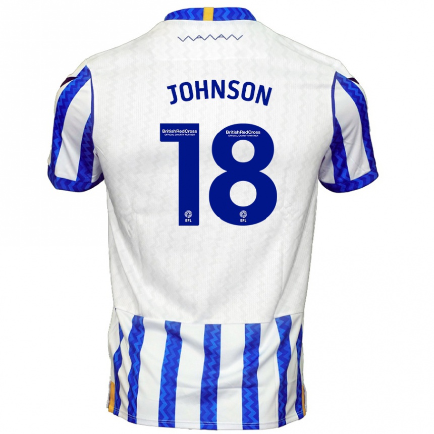 Gyermek Labdarúgás Marvin Johnson #18 Kék Fehér Hazai Jersey 2024/25 Mez Póló Ing