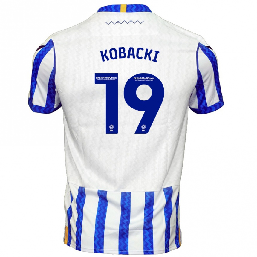 Gyermek Labdarúgás Olaf Kobacki #19 Kék Fehér Hazai Jersey 2024/25 Mez Póló Ing