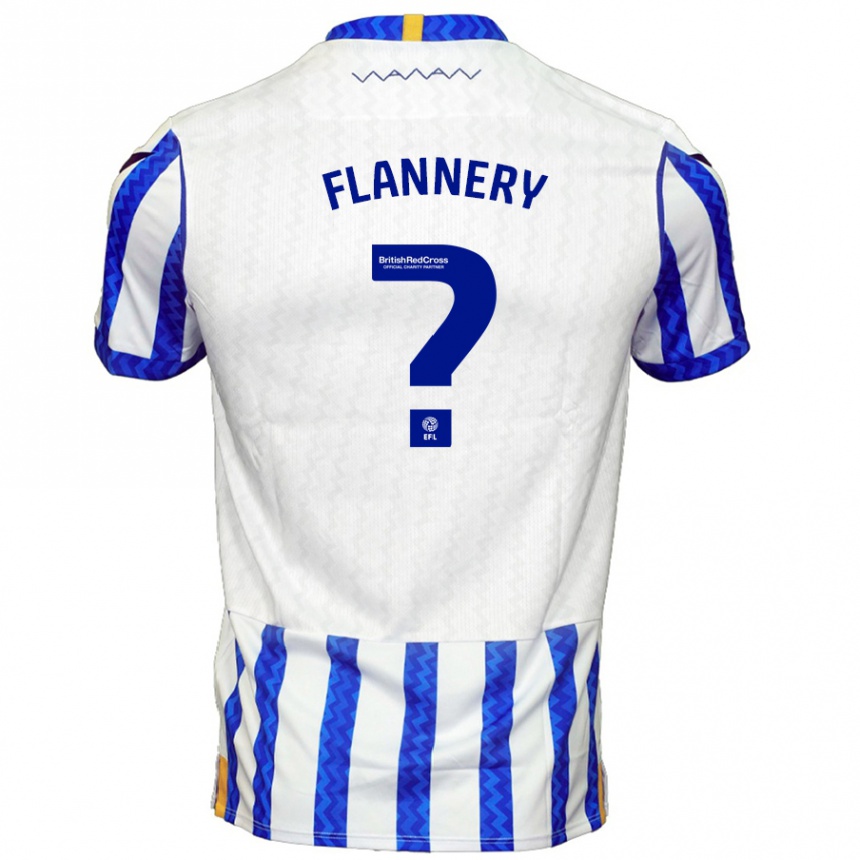 Gyermek Labdarúgás Cian Flannery #0 Kék Fehér Hazai Jersey 2024/25 Mez Póló Ing