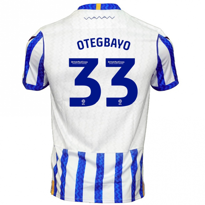 Gyermek Labdarúgás Gabriel Otegbayo #33 Kék Fehér Hazai Jersey 2024/25 Mez Póló Ing