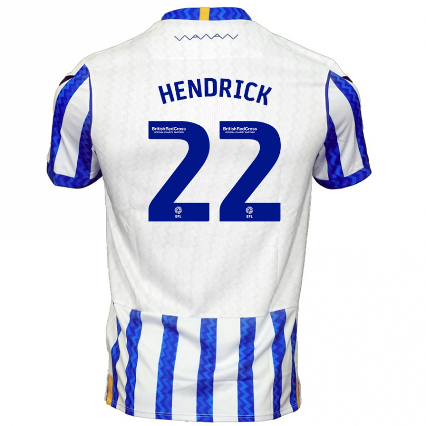 Gyermek Labdarúgás Jeff Hendrick #22 Kék Fehér Hazai Jersey 2024/25 Mez Póló Ing