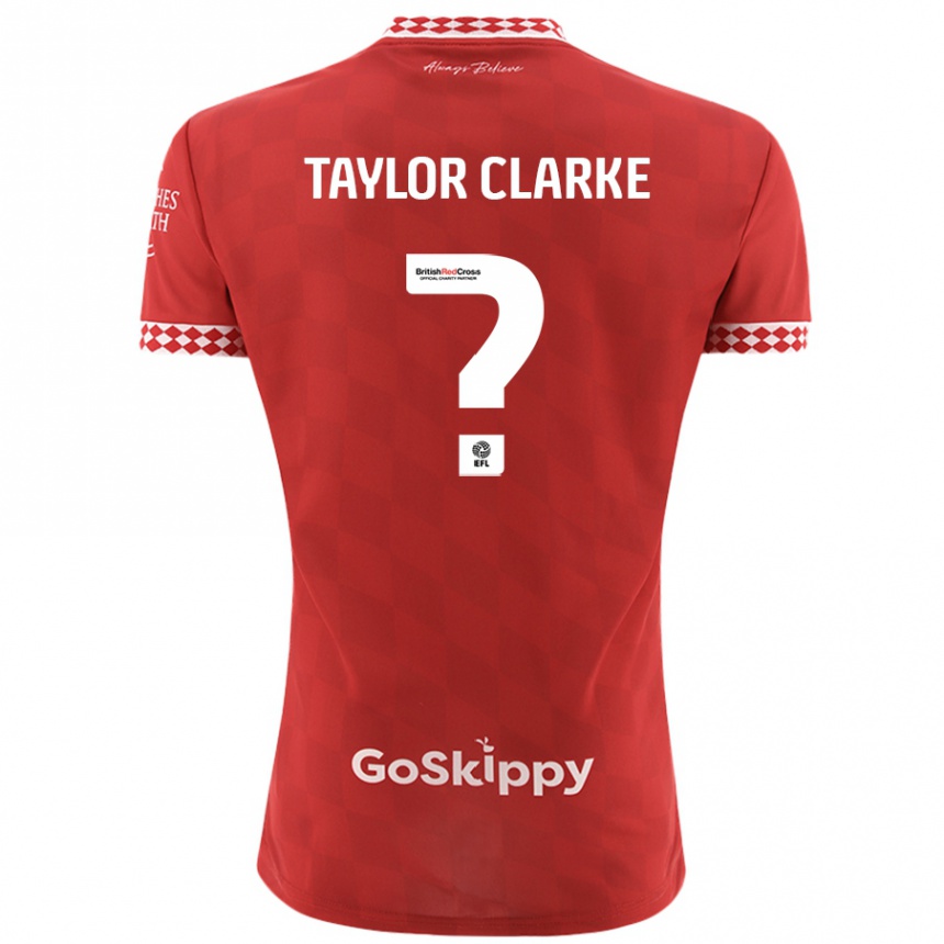 Gyermek Labdarúgás Omar Taylor-Clarke #0 Piros Hazai Jersey 2024/25 Mez Póló Ing