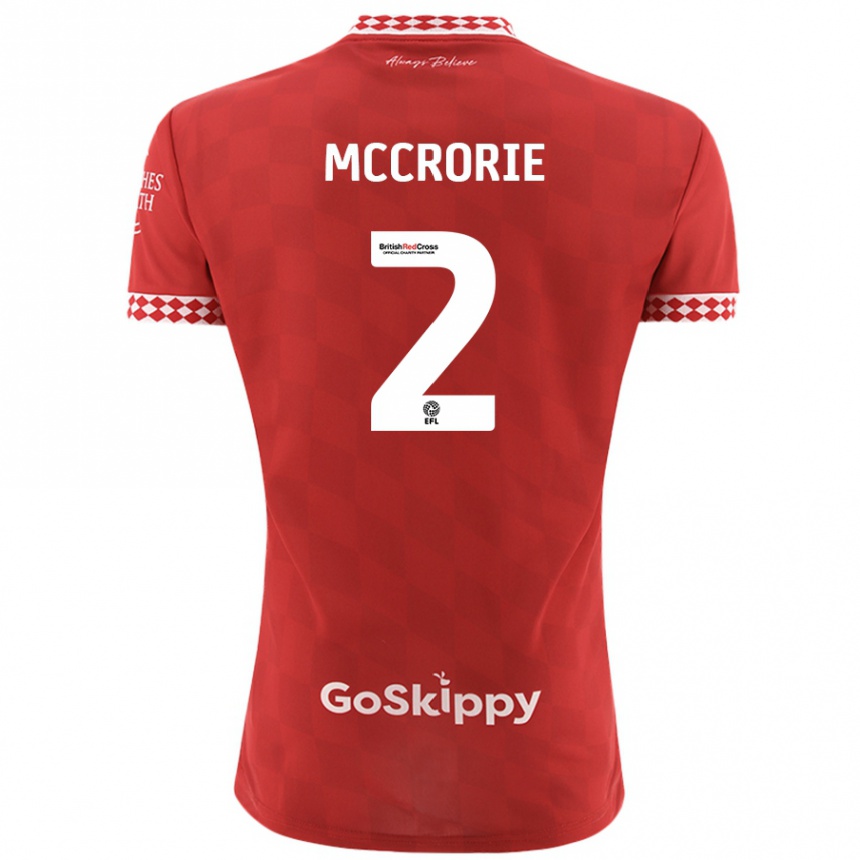 Gyermek Labdarúgás Ross Mccrorie #2 Piros Hazai Jersey 2024/25 Mez Póló Ing