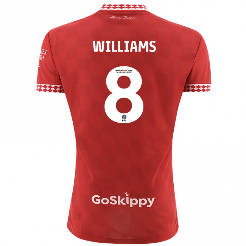 Gyermek Labdarúgás Joe Williams #8 Piros Hazai Jersey 2024/25 Mez Póló Ing