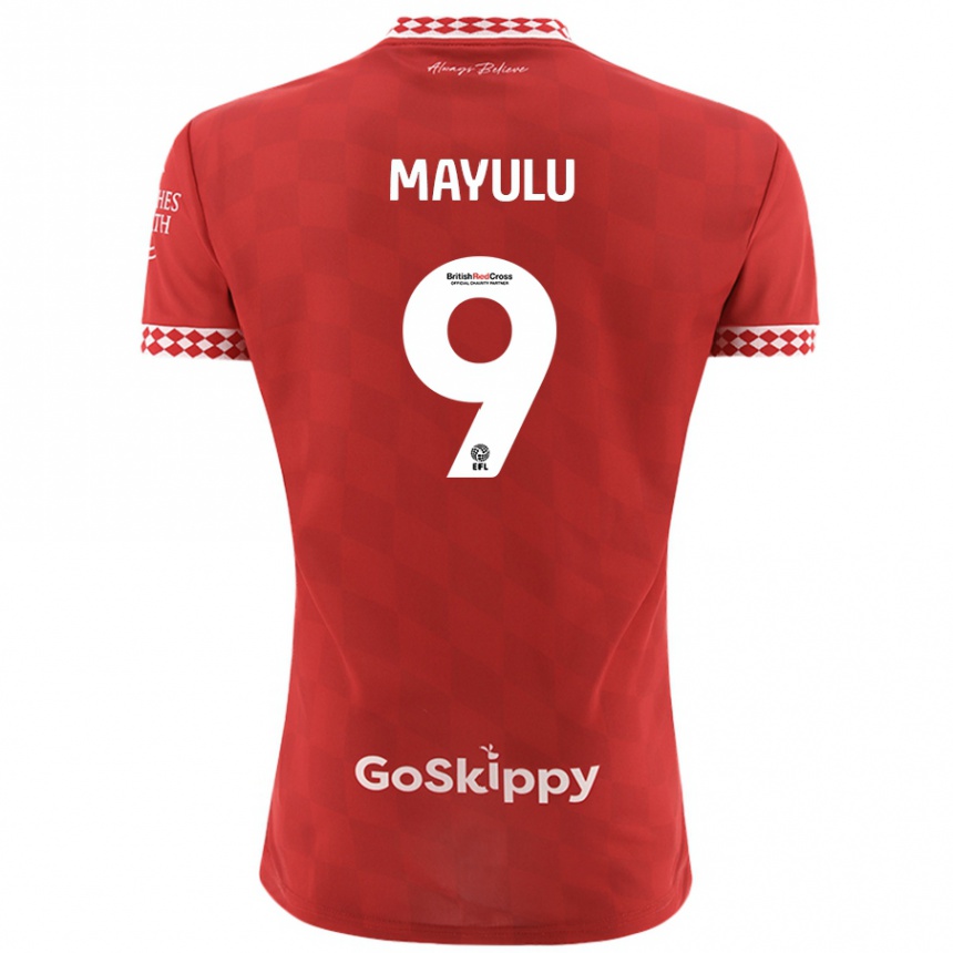 Gyermek Labdarúgás Fally Mayulu #9 Piros Hazai Jersey 2024/25 Mez Póló Ing