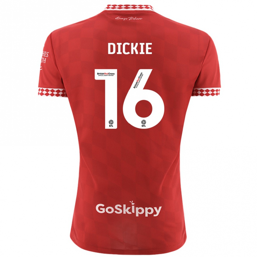 Gyermek Labdarúgás Rob Dickie #16 Piros Hazai Jersey 2024/25 Mez Póló Ing