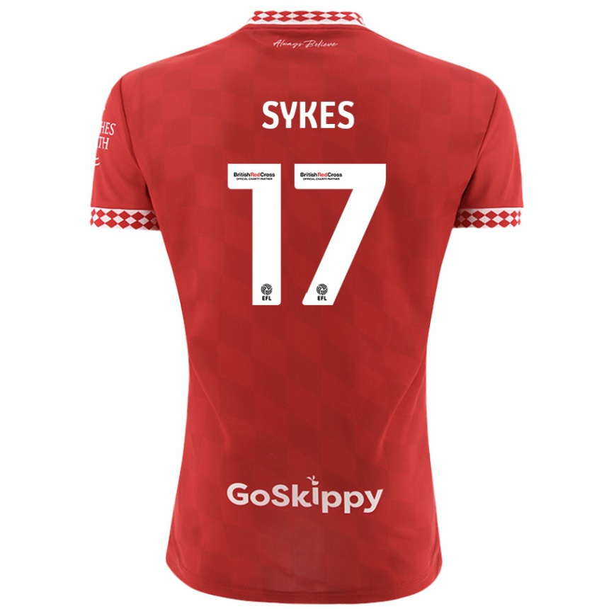 Gyermek Labdarúgás Mark Sykes #17 Piros Hazai Jersey 2024/25 Mez Póló Ing