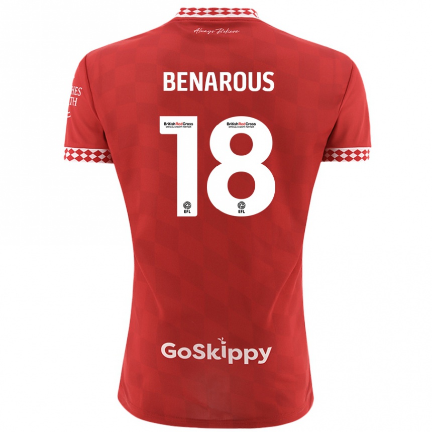 Gyermek Labdarúgás Ayman Benarous #18 Piros Hazai Jersey 2024/25 Mez Póló Ing