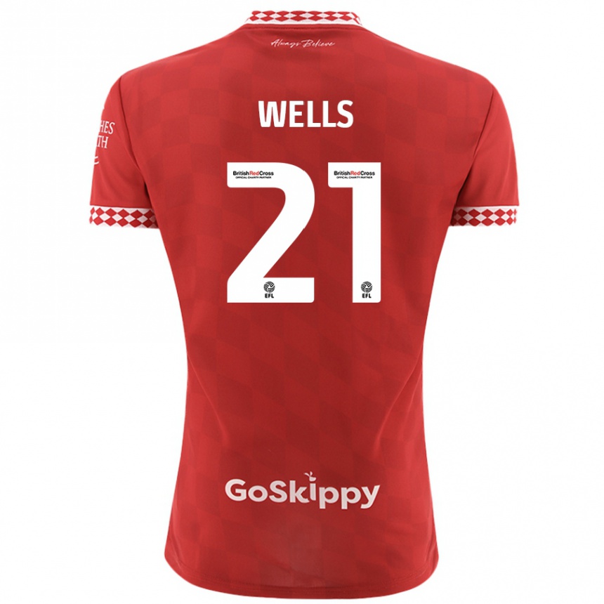 Gyermek Labdarúgás Nahki Wells #21 Piros Hazai Jersey 2024/25 Mez Póló Ing