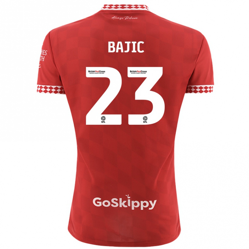 Gyermek Labdarúgás Stefan Bajic #23 Piros Hazai Jersey 2024/25 Mez Póló Ing