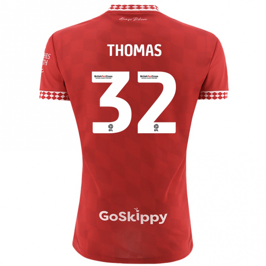 Gyermek Labdarúgás Lewis Thomas #32 Piros Hazai Jersey 2024/25 Mez Póló Ing