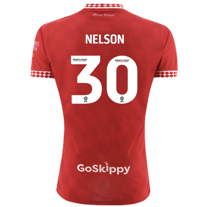 Gyermek Labdarúgás Raekwon Nelson #30 Piros Hazai Jersey 2024/25 Mez Póló Ing