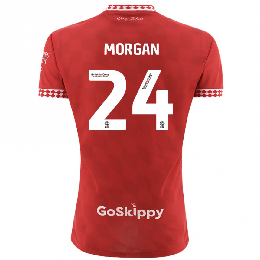 Gyermek Labdarúgás Ffion Morgan #24 Piros Hazai Jersey 2024/25 Mez Póló Ing