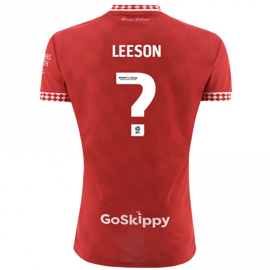 Gyermek Labdarúgás Harry Leeson #0 Piros Hazai Jersey 2024/25 Mez Póló Ing