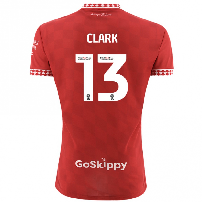 Gyermek Labdarúgás Olivia Clark #13 Piros Hazai Jersey 2024/25 Mez Póló Ing