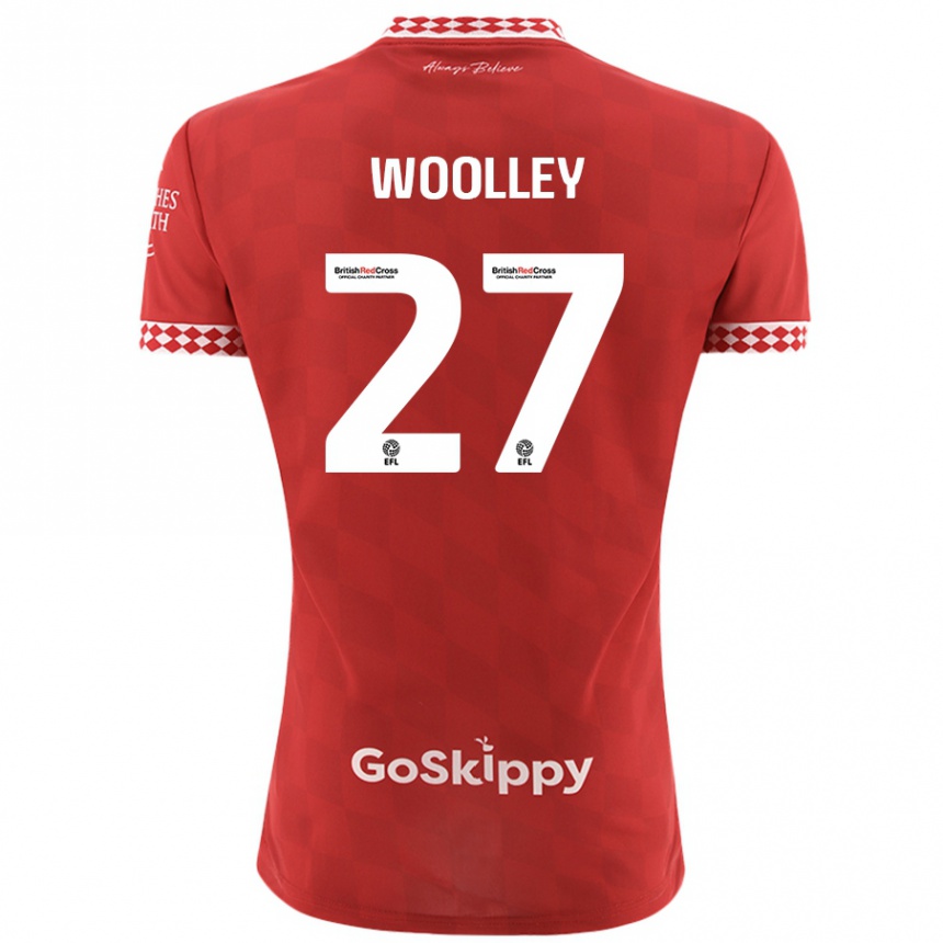 Gyermek Labdarúgás Jesse Woolley #27 Piros Hazai Jersey 2024/25 Mez Póló Ing