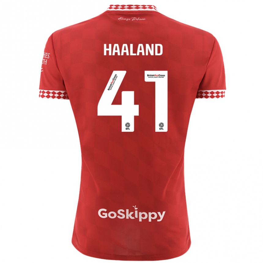 Gyermek Labdarúgás Benedicte Haaland #41 Piros Hazai Jersey 2024/25 Mez Póló Ing