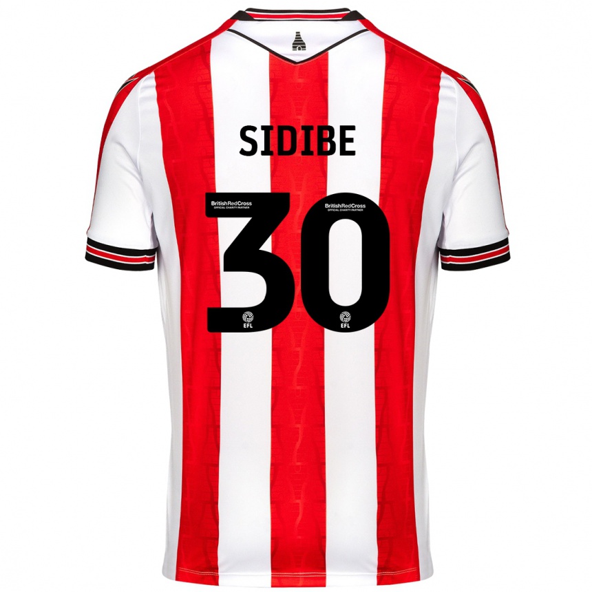 Gyermek Labdarúgás Souleymane Sidibe #30 Piros Fehér Hazai Jersey 2024/25 Mez Póló Ing