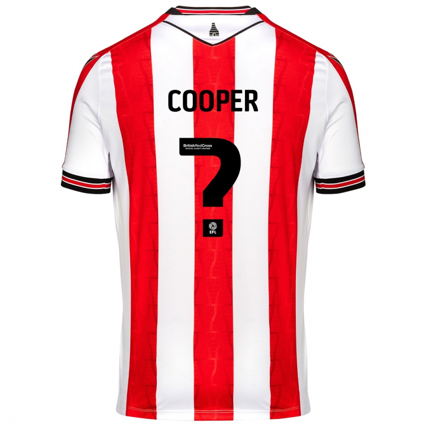 Gyermek Labdarúgás Noah Cooper #0 Piros Fehér Hazai Jersey 2024/25 Mez Póló Ing