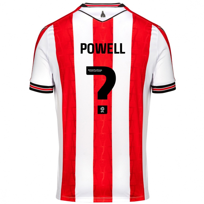 Gyermek Labdarúgás Owen Powell #0 Piros Fehér Hazai Jersey 2024/25 Mez Póló Ing