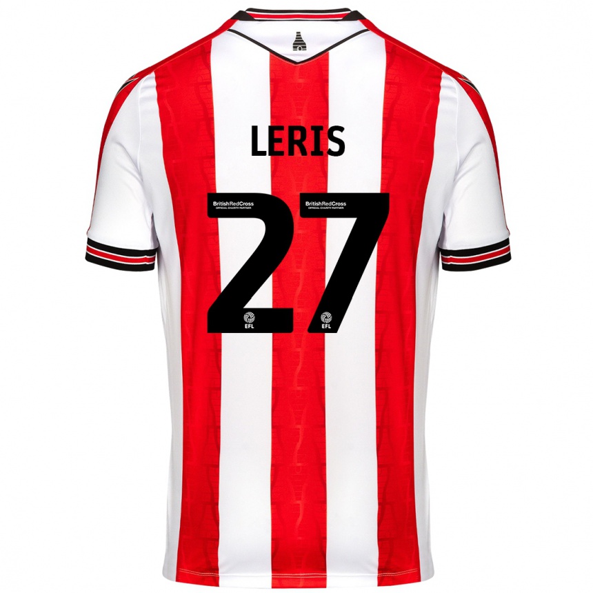 Gyermek Labdarúgás Mehdi Léris #27 Piros Fehér Hazai Jersey 2024/25 Mez Póló Ing