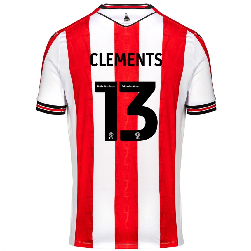 Gyermek Labdarúgás Daisy Clements #13 Piros Fehér Hazai Jersey 2024/25 Mez Póló Ing