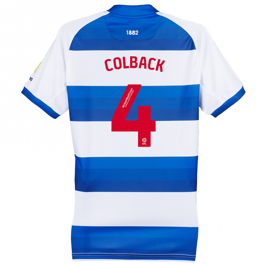 Gyermek Labdarúgás Jack Colback #4 Fehér Kék Hazai Jersey 2024/25 Mez Póló Ing