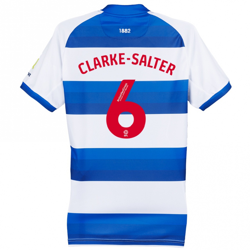 Gyermek Labdarúgás Jake Clarke-Salter #6 Fehér Kék Hazai Jersey 2024/25 Mez Póló Ing