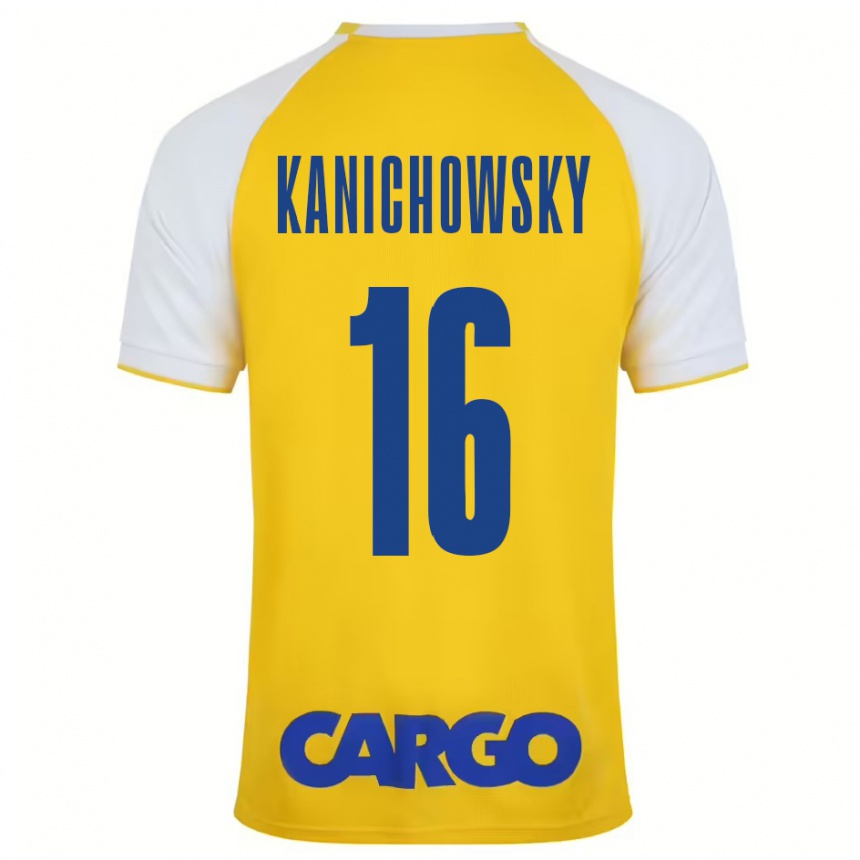 Gyermek Labdarúgás Gabi Kanichowsky #16 Sárga Fehér Hazai Jersey 2024/25 Mez Póló Ing