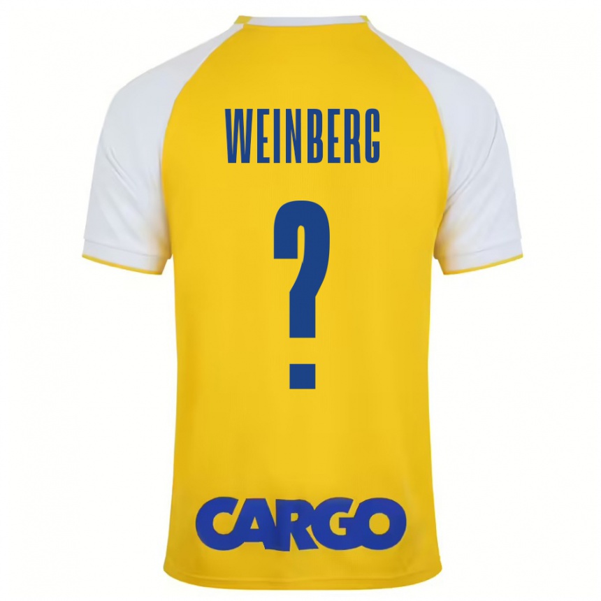 Gyermek Labdarúgás Idan Weinberg #0 Sárga Fehér Hazai Jersey 2024/25 Mez Póló Ing