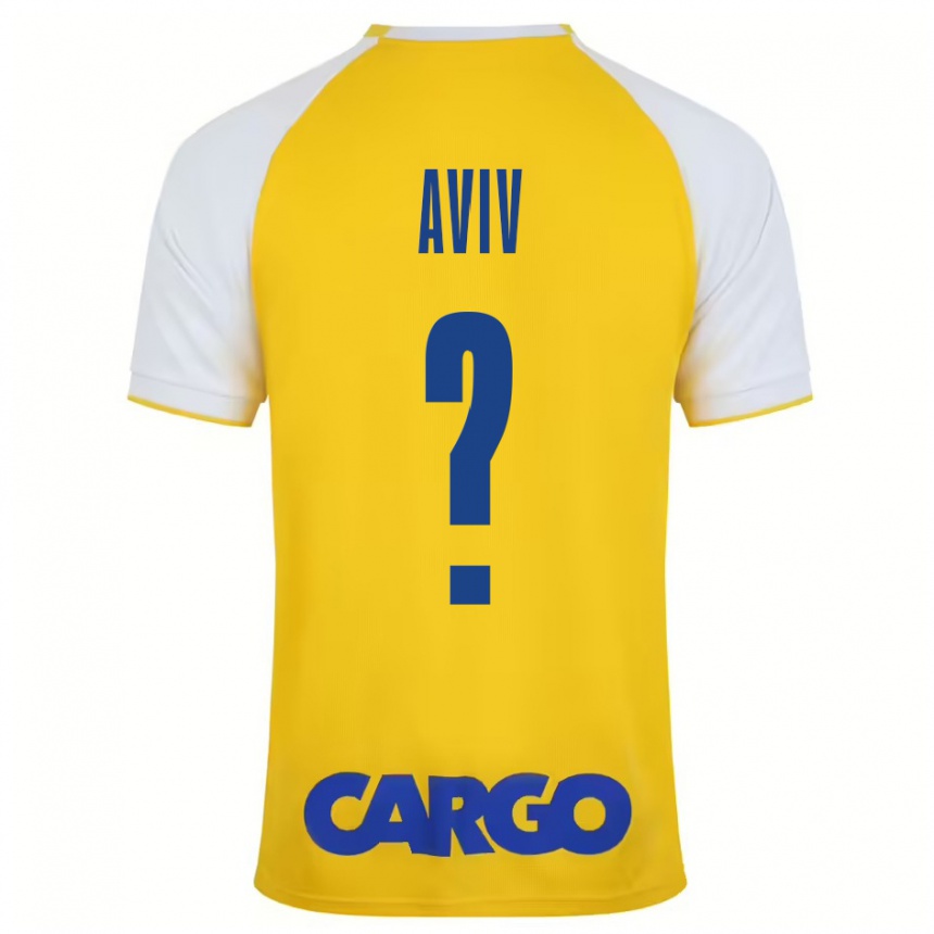 Gyermek Labdarúgás Yoyo Aviv #0 Sárga Fehér Hazai Jersey 2024/25 Mez Póló Ing