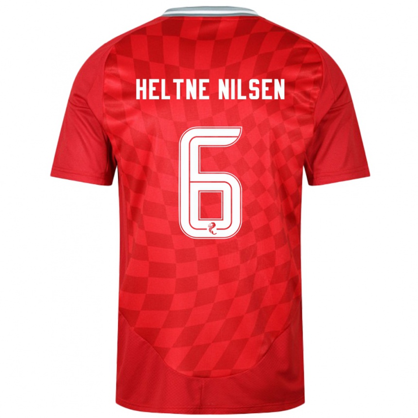 Gyermek Labdarúgás Sivert Heltne Nilsen #6 Piros Hazai Jersey 2024/25 Mez Póló Ing