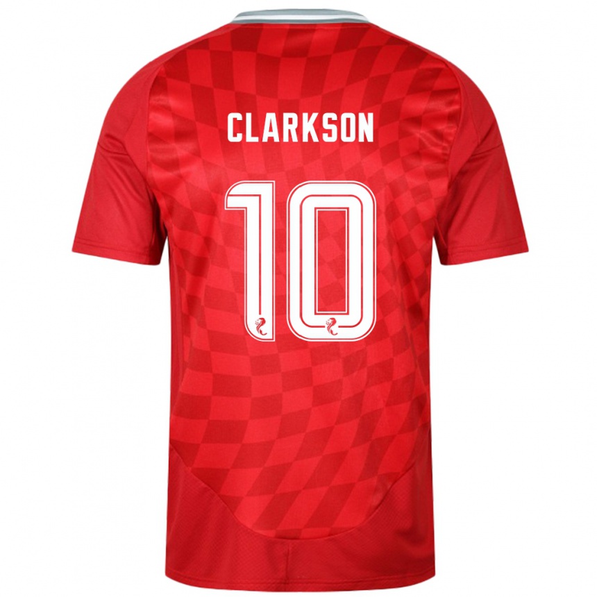 Gyermek Labdarúgás Leighton Clarkson #10 Piros Hazai Jersey 2024/25 Mez Póló Ing